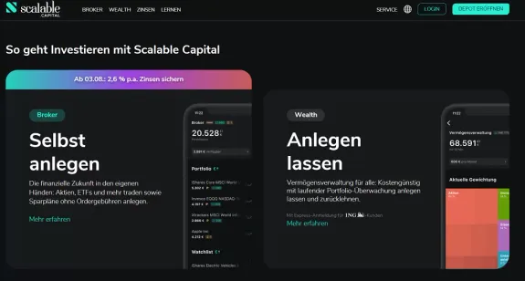 Scalable Capital Webseite
